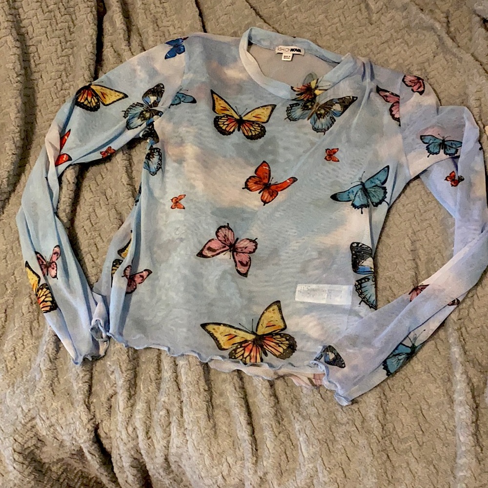 Sheer butterfly top